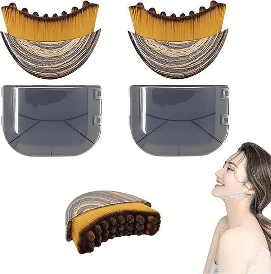 2 PCS Lymphatic Contour Face Brush for Facial Massage and Puffiness Reduction, Gentle Manual Lymphatic Drainage Massager, Soft Bristles for Sensitive Skin and Sculpted Look