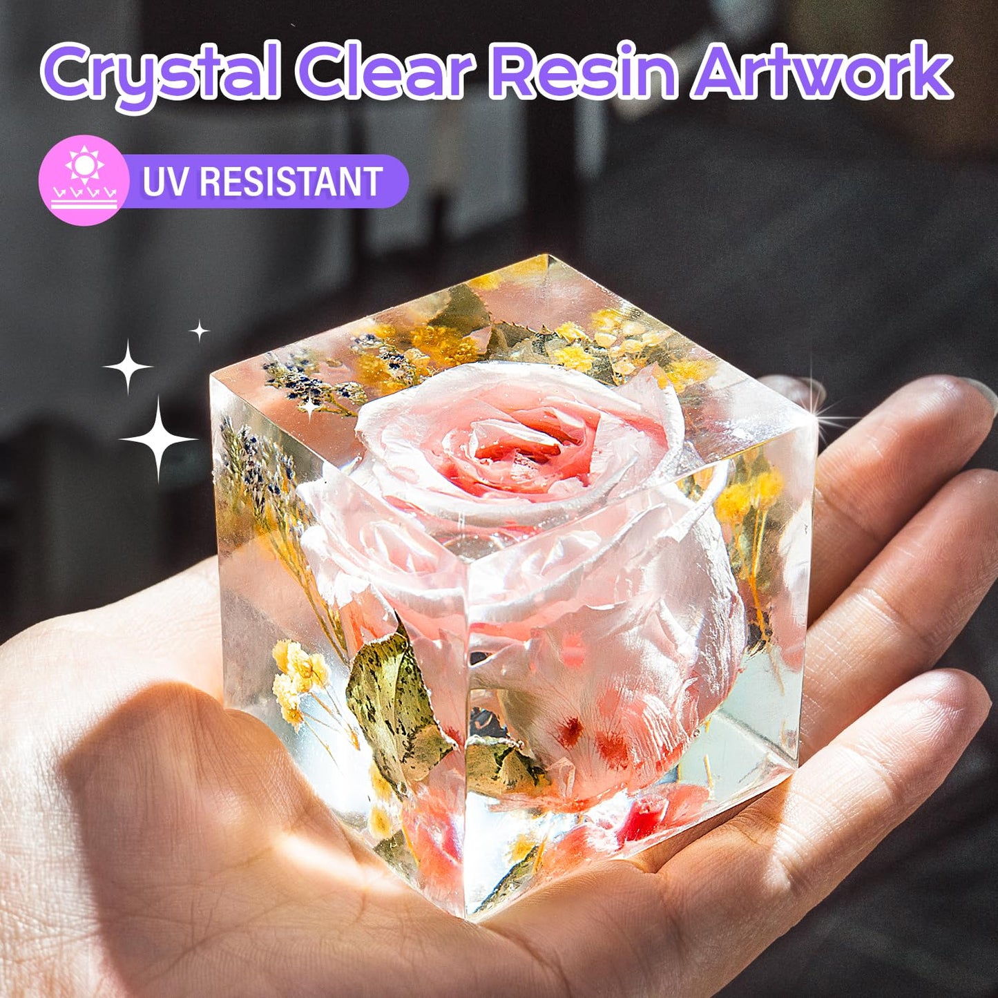HeyClear Epoxy Resin Kit 32 oz Crystal Clear, Hard Upgraded 2 Part Epoxy and Hardener for Casting Coating, Jewelry Making, DIY Crafts Art (16oz + 16oz)