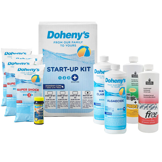 Doheny's Master Pool Opening Kit | Made in USA | Start-Up Chemicals for Pools | Includes Ultimate Kit, Natural Chemistry, Metal Out, Clarifier, Spring Control & Super Shock | Treats 30,000 Gallons