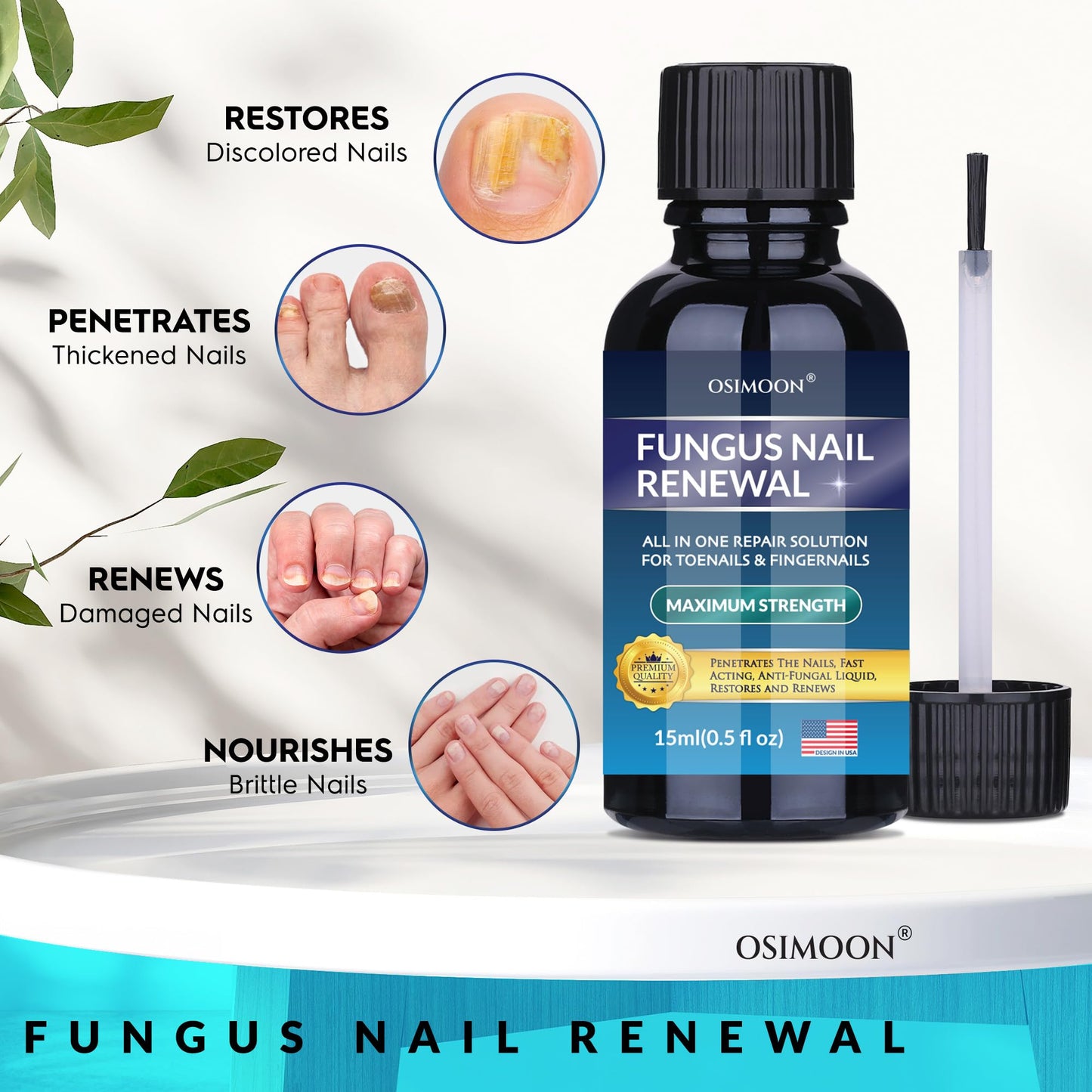 Advanced Toenail Fungus Treatment – Helps Reduce Thick, Yellow Nails & Maintain Healthier Toenails Over Time, Toe Nail Fungus Treatment Extra Strength 2pcs x15ml.