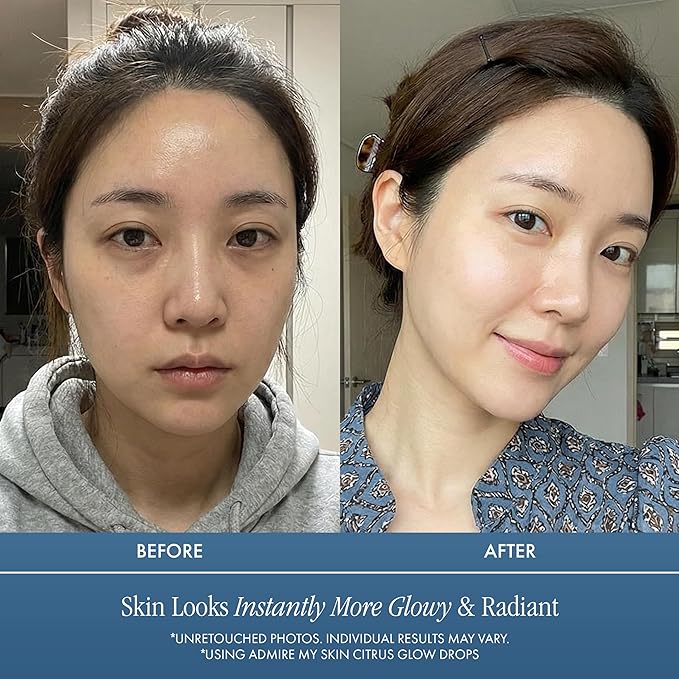 Admire My Skin Vitamin C Gua Sha Oil for Face - Organic Facial Oil for Glowing Skin with + Argan & Rosehip Oils - For a Dewy, Youthful Glow 1oz