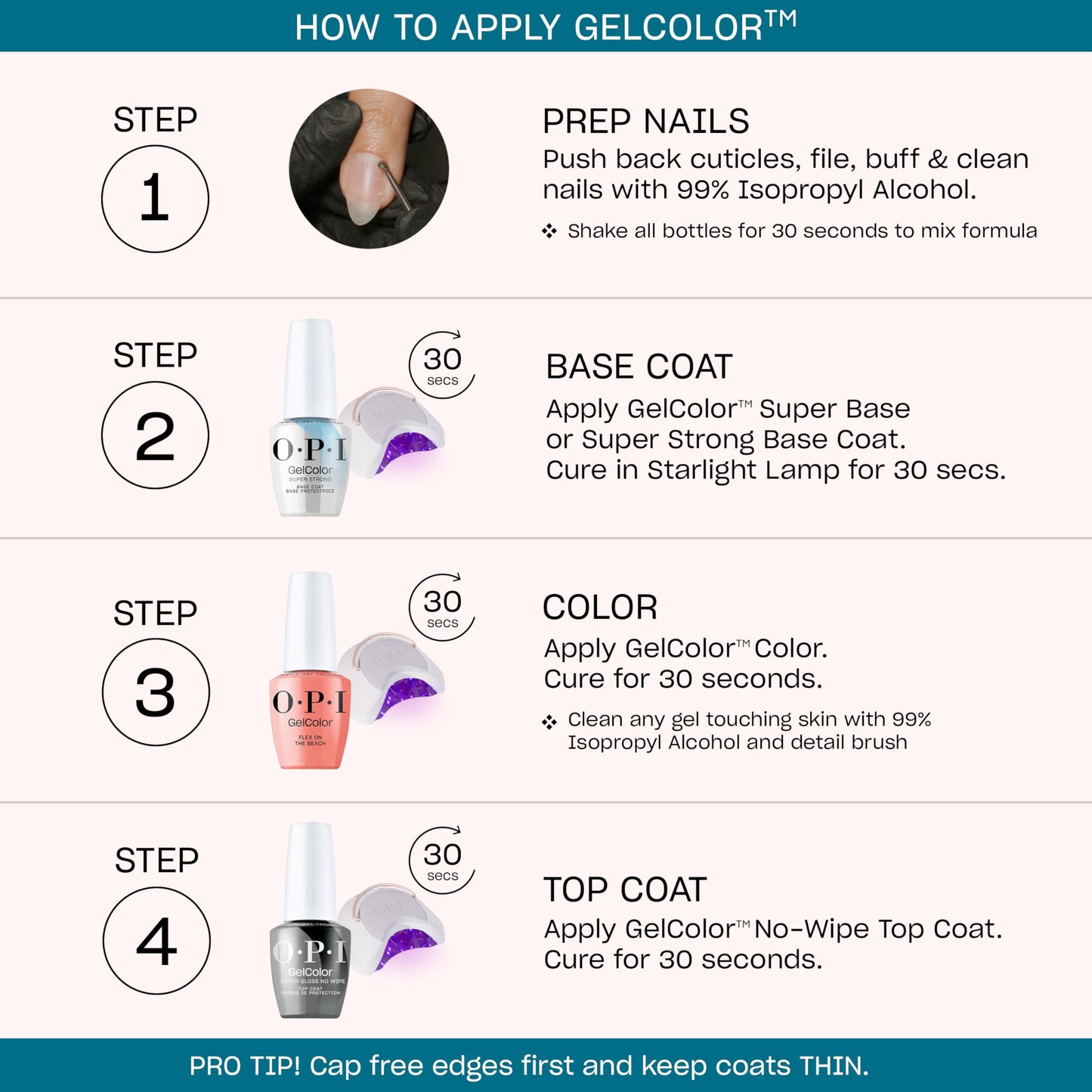 OPI GelColor Pink in Bio | Opaque Soft Muted Blush Pink Crème LED Cure Gel Nail Polish | Salon-Quality Shine, Long-Lasting Wear | 0.5 Fl Oz