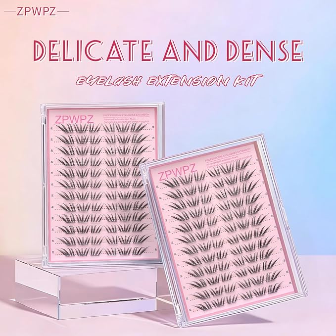 Manga Lash Clusters Kit Eyelash Clusters Eyelashes Anime Lash Clusters With Spikes Eyelash Extension Kit With Lash Bond And Seal Wet Look Spiky Cluster Lashes (croal 72pcs)