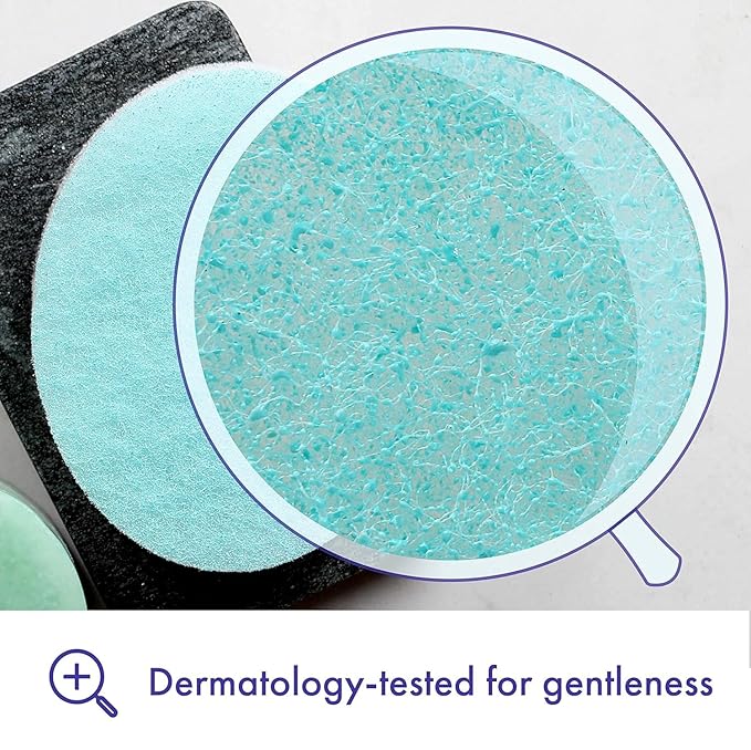 Buf-Puf Body Sponge, Bath Sponge, Dermatologist Developed, Cleanses Skin of Dirt, and Excess Oil, Reusable, Exfoliating, 6 Count
