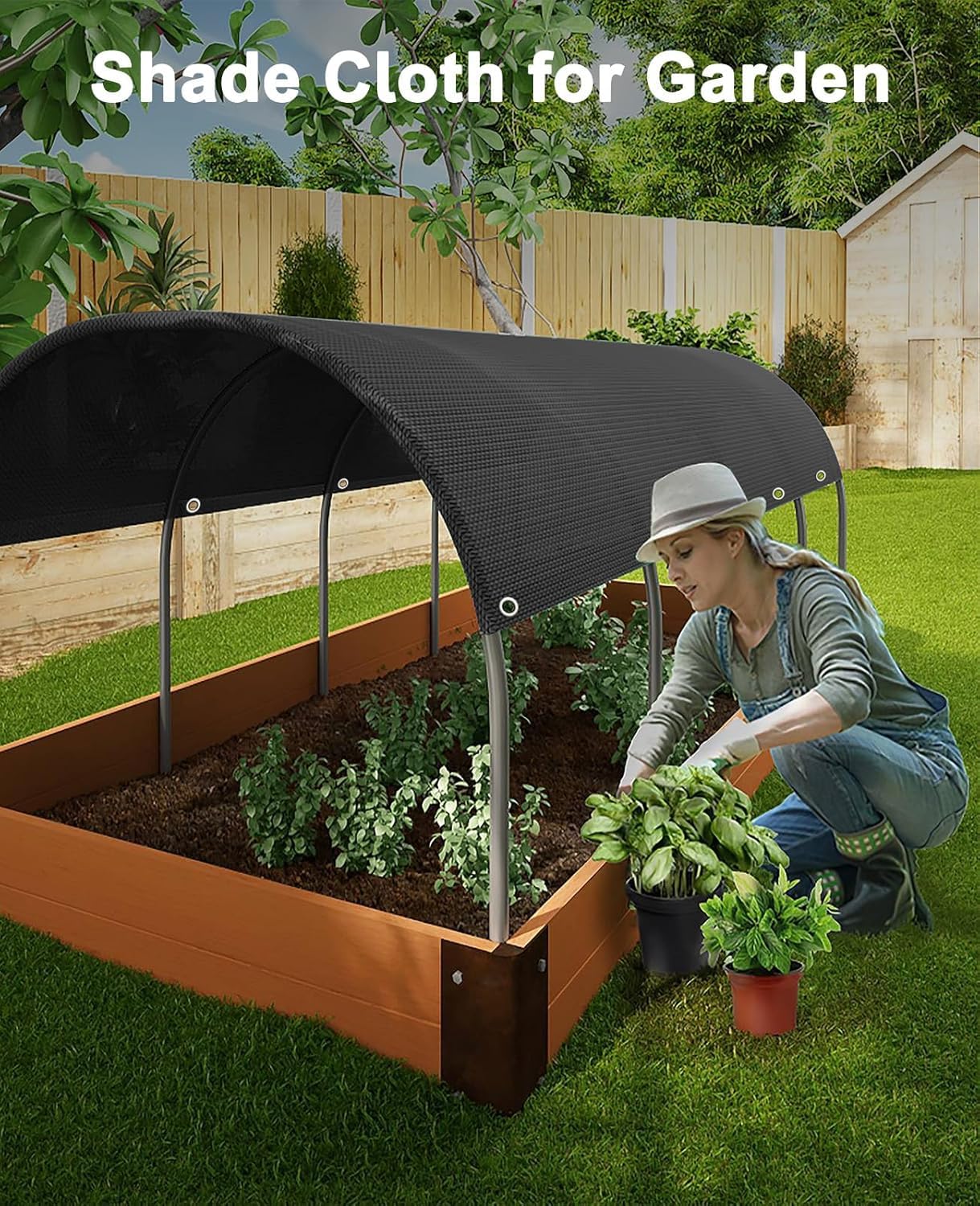 60% Shade Cloth,16x20ft Tear Resistant Sun Shade Net with Reinforced Grommet,Durable Garden Shade Tarp Cover for Greenhouse,Plant Cover, Chicken Coop,Patio and Pergola,Black