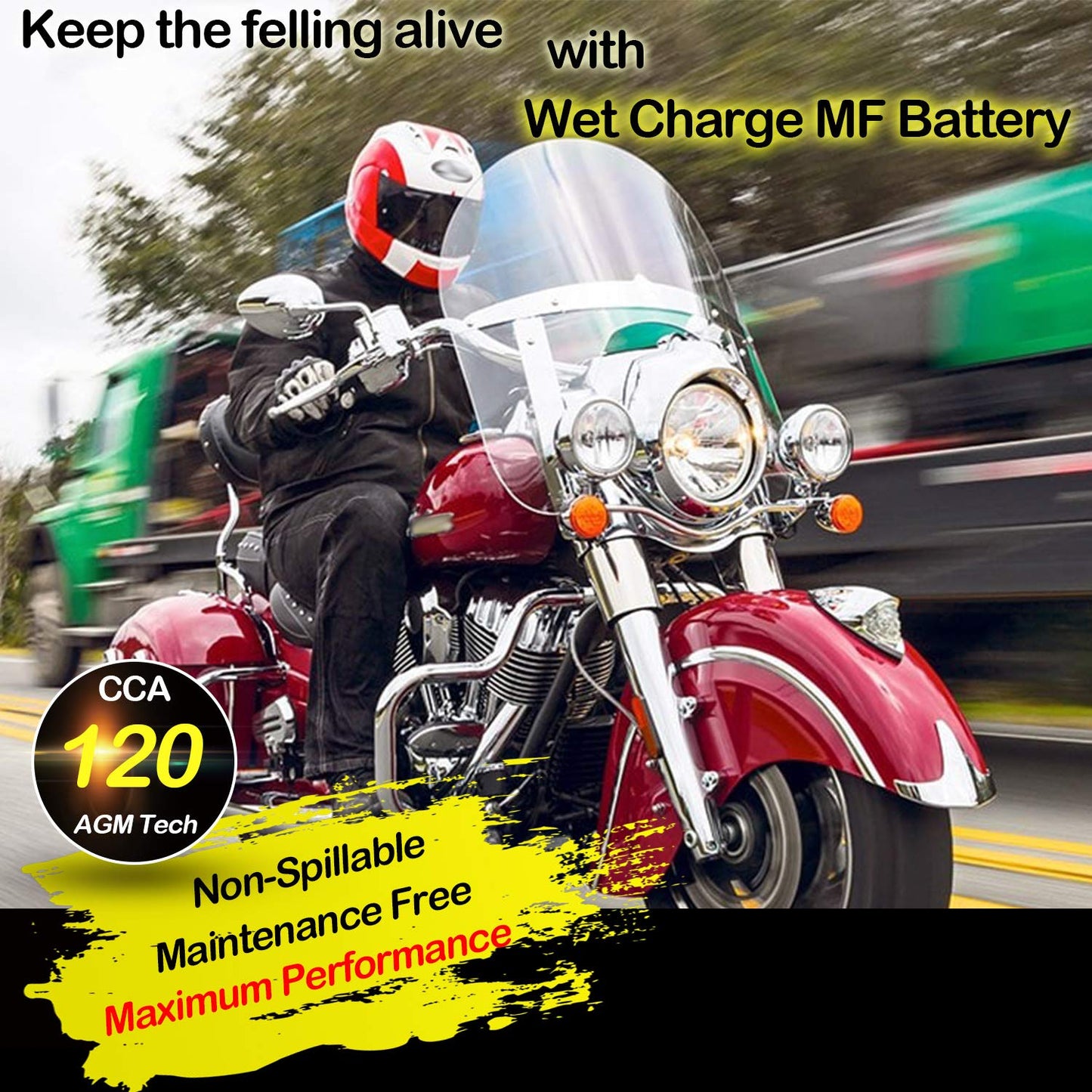 Weize YT7B-BS Battery High Performance - Maintenance Free - Sealed AGM Motorcycle Battery YT7B BS For Yamaha ATV