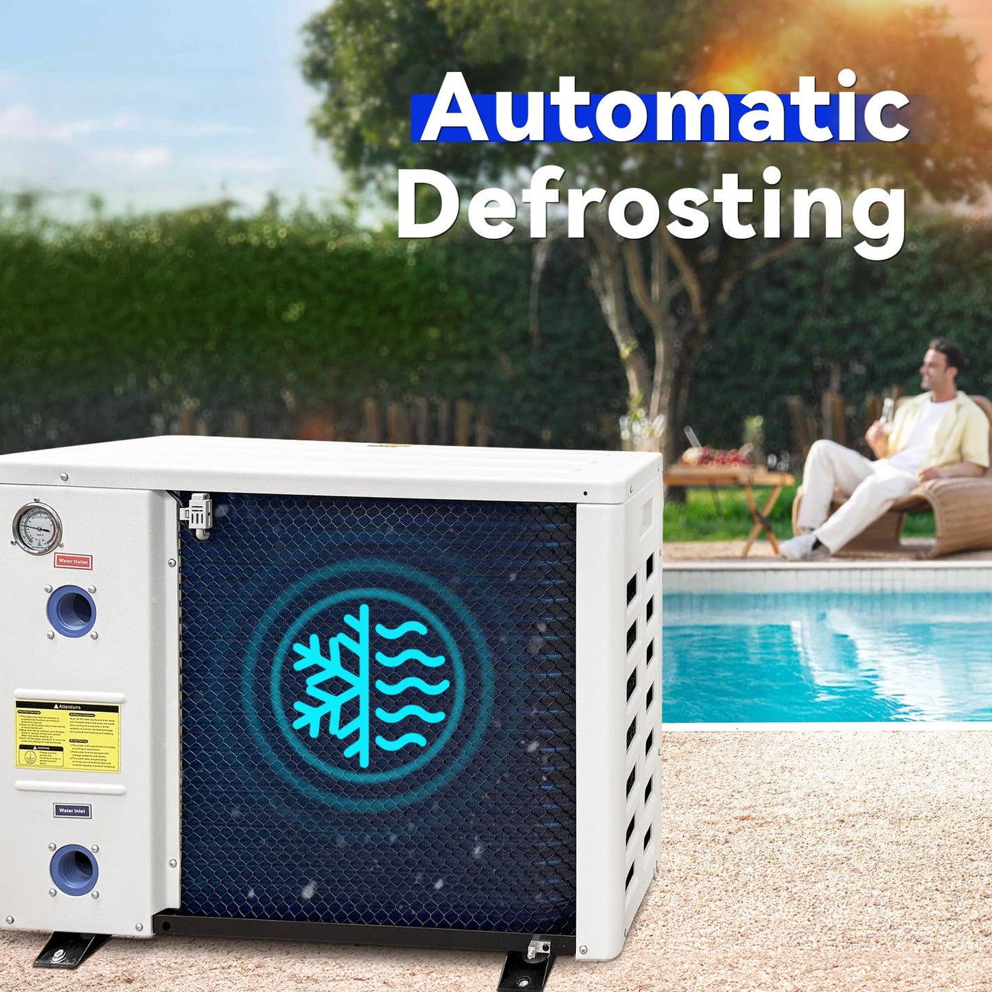 AQUASTRONG Inverter Swimming Pool Heat Pump,Pool Heater for Above Ground and Inground Pool Heating Smart WiFi Control and Cooling Pool Heater Pools Up to, 21000 Gallons