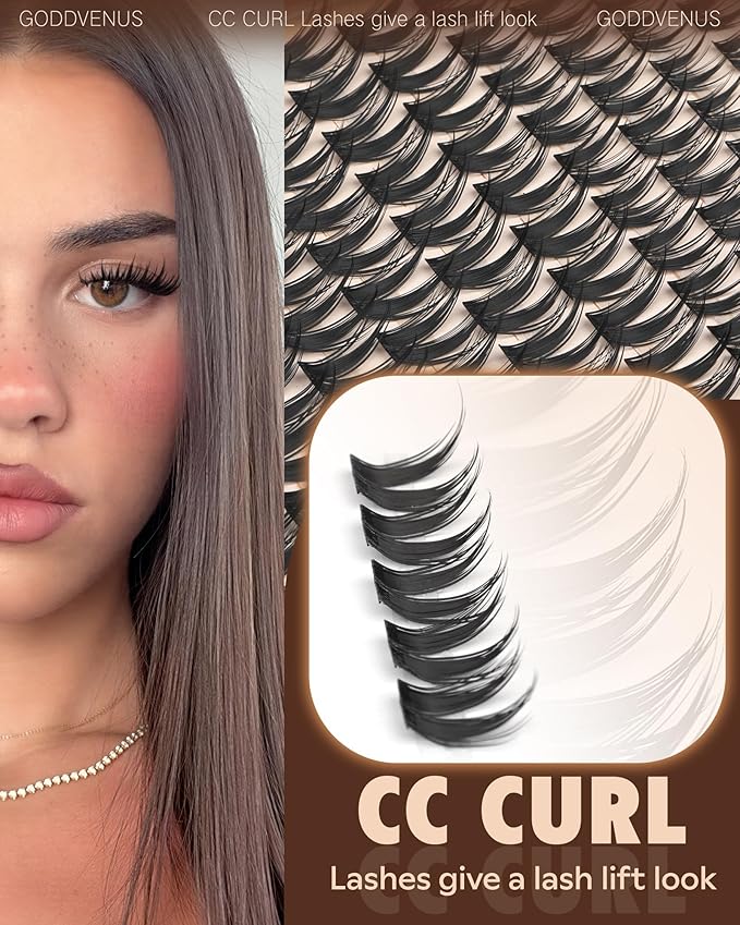 Goddvenus Bunny Manga Lash Clusters, Natural Wispy Cluster Eyelash Extensions, DIY Lash Extension at Home For Dolly Anime Look, Thick Fairy Individual Lashes Clusters