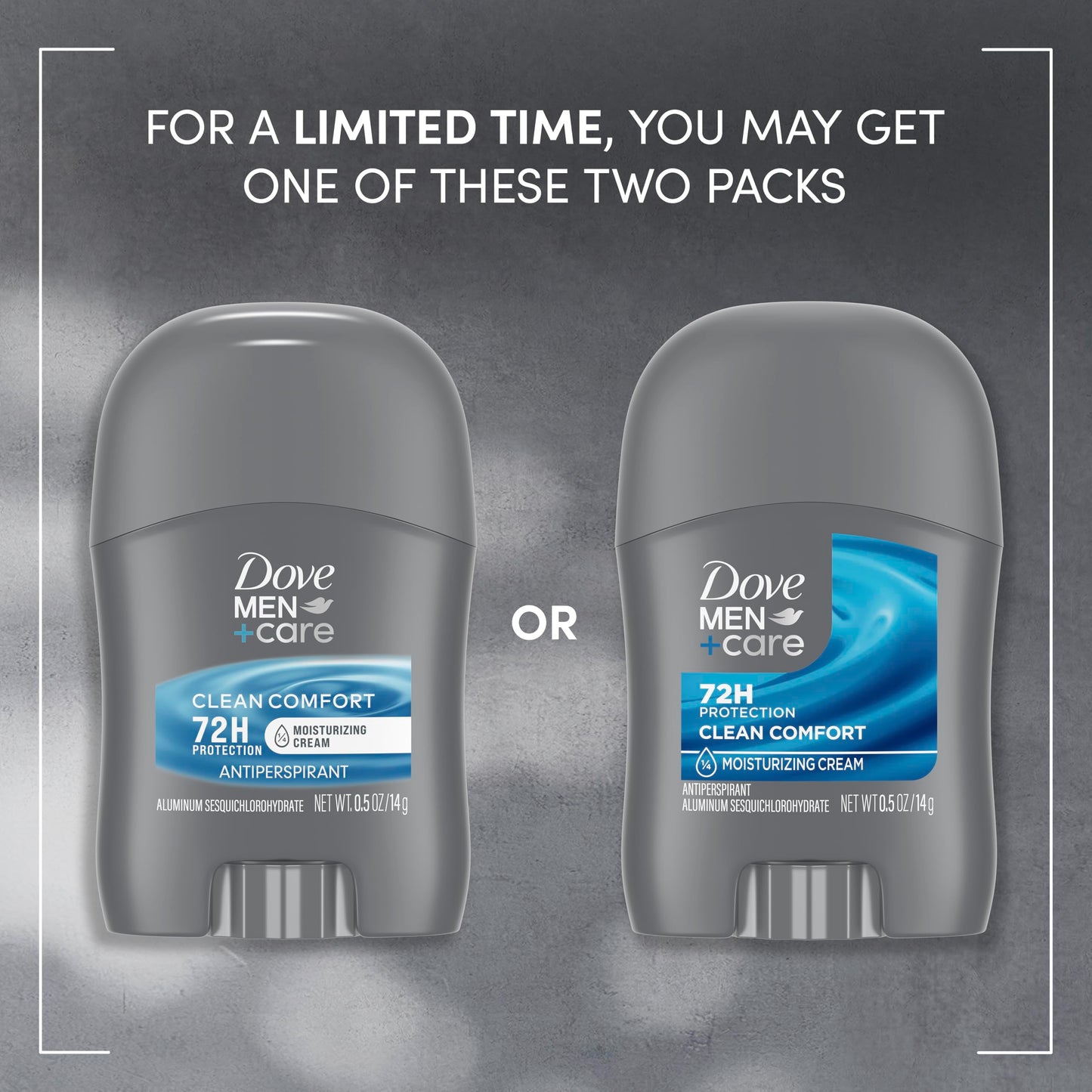 Dove Men+Care Clean Comfort Antiperspirant, 36-Pack – Men’s Mini Deodorant, Travel Size, Bulk, 72H Protection, 0.5 Oz Ea