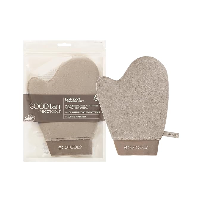 EcoTools Good Tan Full-Body Tanning Mitt, For Self Application, Use Soft Tanner Mitt With Mousse, Lotions, & Waters, Eco Friendly Sunless Applicator, Vegan, & Cruelty-Free, 1 Count