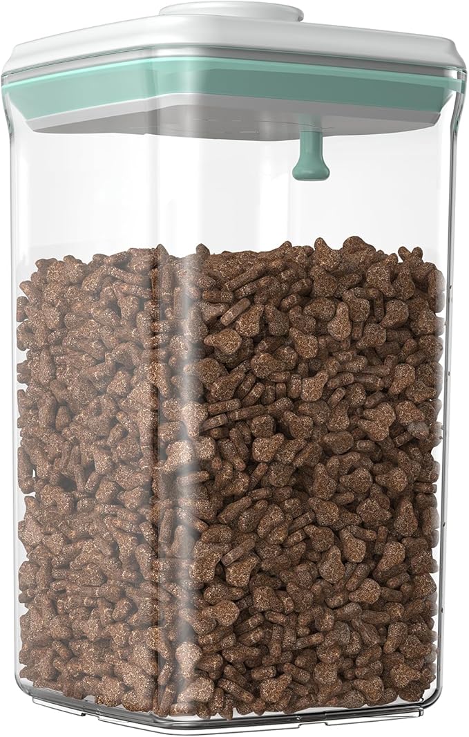 Dog-Cat POP Treat-Airtight jar-Container - 2.2 Qt/2 L | Stackable One-Touch Opening | For Snacks Candy Salt Herbs Spices | BPA-Free