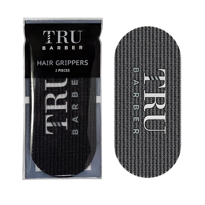 TRU BARBER Hair GrippersÃÂ® for Men and Women 2pcs - Salon and Barber, Hair Clips for Styling, Sectioning, Cutting and Coloring, Nonslip Grips, Hair holder (Black/White)