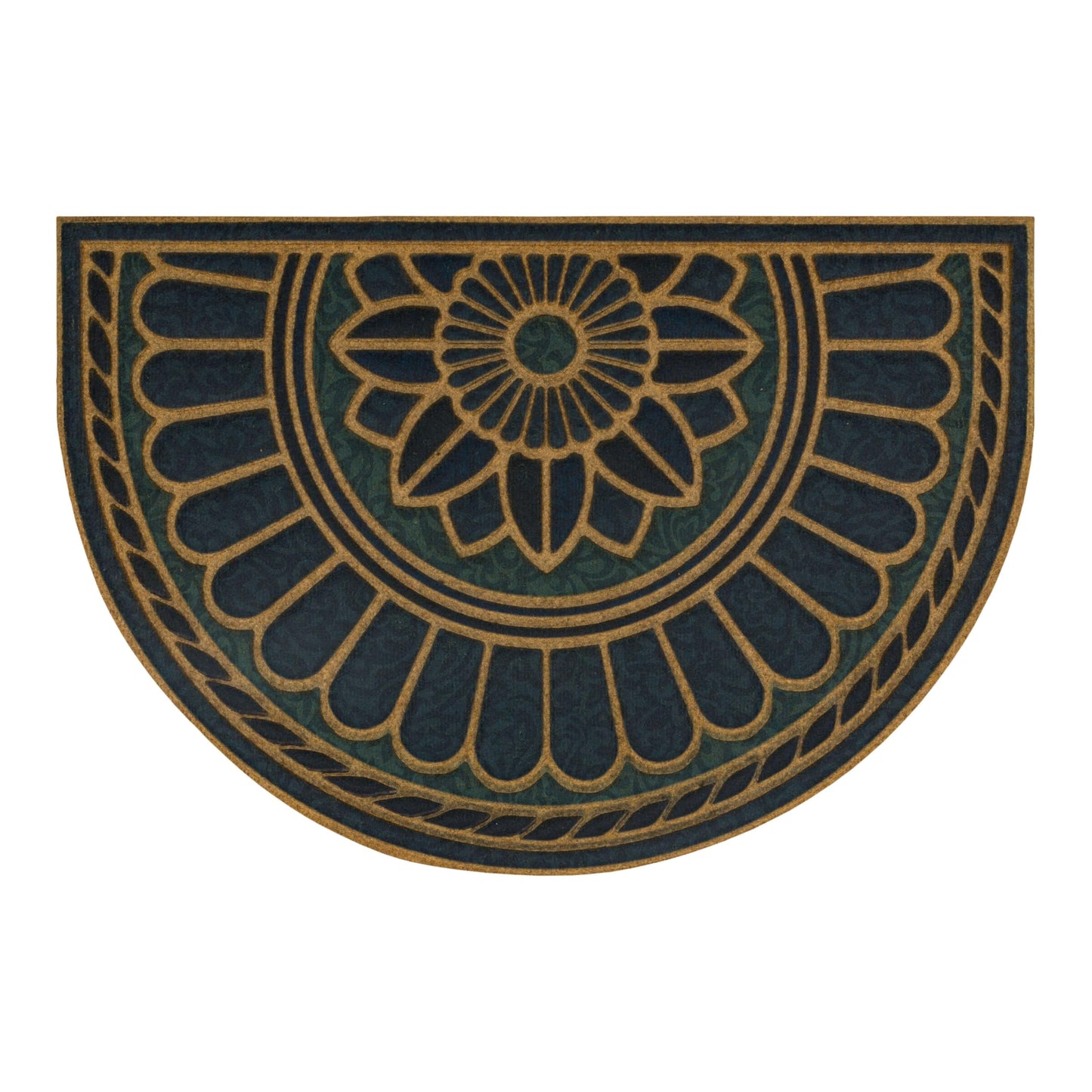 Mohawk Home Swirl Style Casual Ornamental Denim Blue 2' X 3' All Weather Outdoor Door Mat Perfect for Porch, Garage