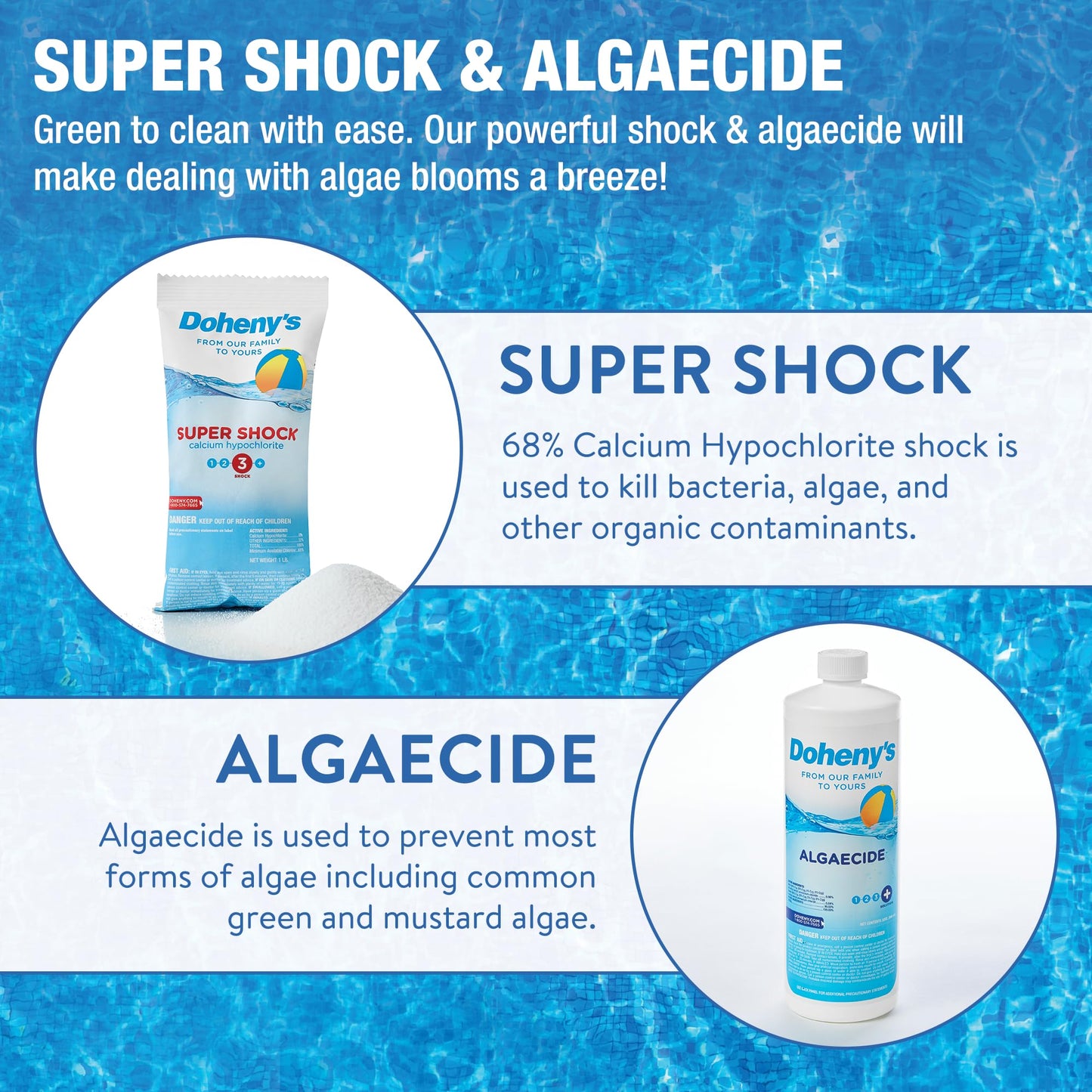 Doheny's Master Pool Opening Kit | Made in USA | Start-Up Chemicals for Pools | Includes Ultimate Kit, Natural Chemistry, Metal Out, Clarifier, Spring Control & Super Shock | Treats 30,000 Gallons