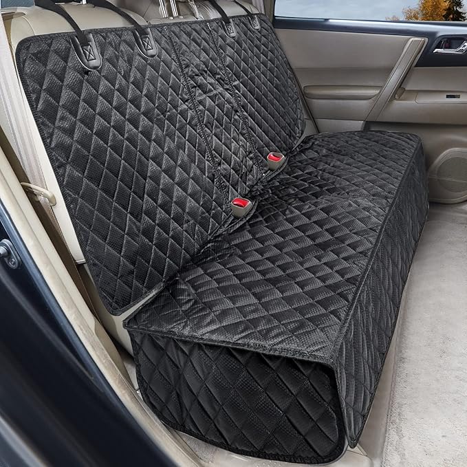 Dog Car Seat Cover for Back Seat Cover for Kids Car Seat Protector for Dogs Nonslip Water Proof Universal Fit Dog Car Seat Cover for ISOFIX Truck SUV(Large,Black)
