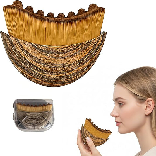 1PCS Lymphatic Contour Face Brush for Lymphatic Drainage Massager Tool for Face & Neck Lifting, Gua Sha Brush, Jawline Chin Sculpting, Dry Brushing, Curved Ergonomic Design(Brown, 1PCS)