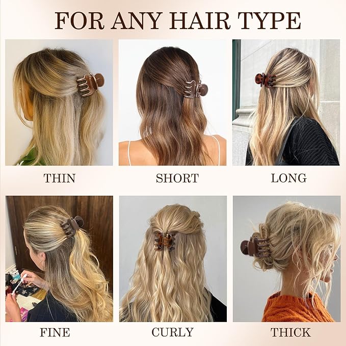 12Pcs Hair Clips for Women 1.8 Inch Small Claw Clips for Thin Hair Medium Hair Claw Clips for Thick Hair Accessories for Women Girls (Gloss Regular)