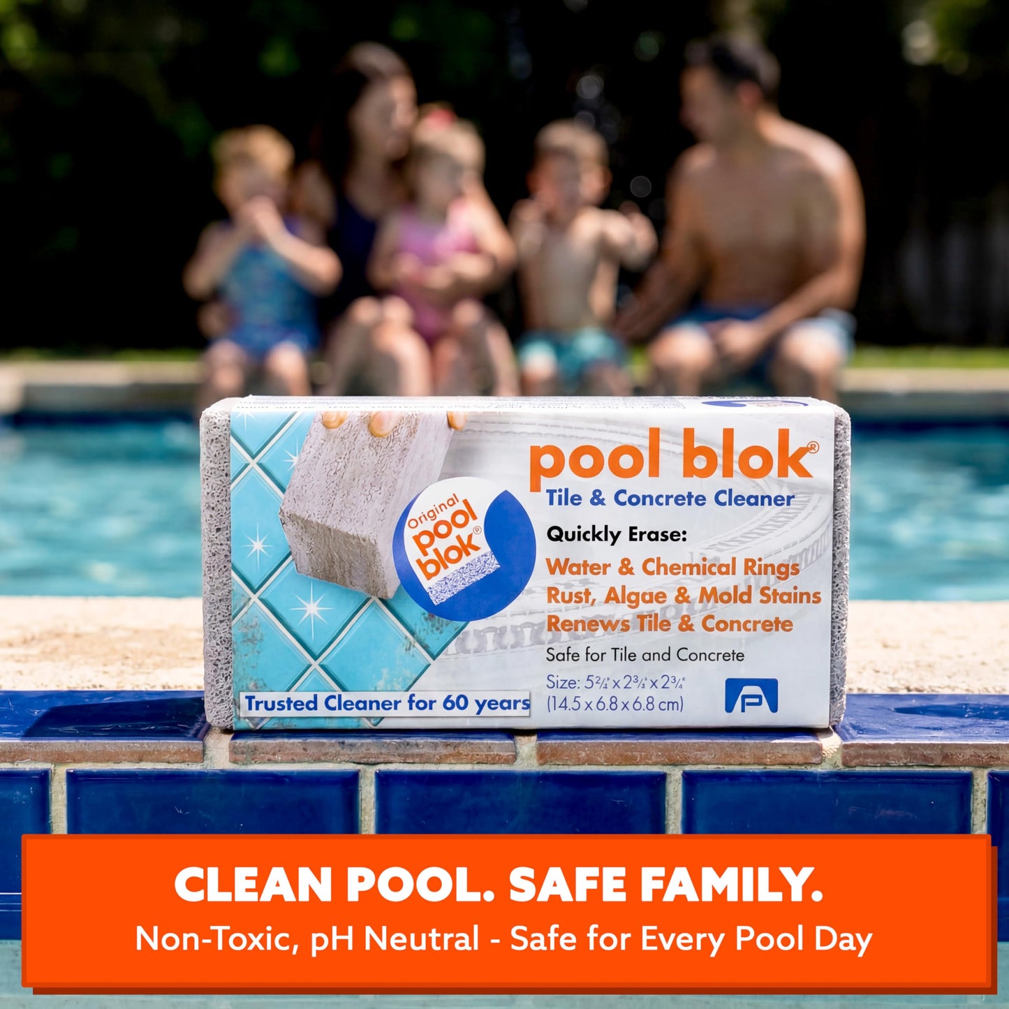 Pumie 1-Pack Pumice Stone for Pool Tile Cleaning - Calcium Remover for Tile & Plaster Stain - Cleaner for Calcium Build Up - Grout & Concrete Scouring - Pool Blok PB-12-5.75x2.87x2.87
