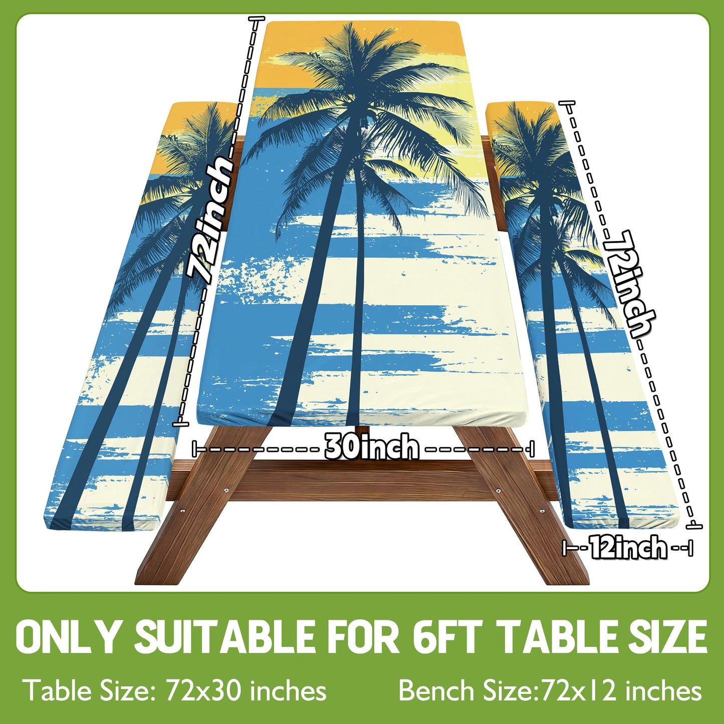 Picnic Table Cover with Bench Covers Table Cloth Tablecloth Glamping Furniture Decor Camp Camper Camping Essentials Outdoor Summer Beach Roadtrip Motorhome Trailer Rv Travel Vacation Canping Gear Kit