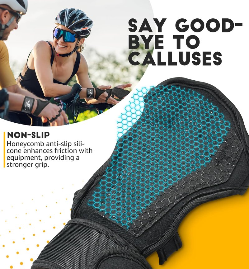 HiRui Ventilated Weight Lifting Workout Gloves for Men Women, Built-in Wrist Wraps and Non-Slip Palm Silicone to Avoid Calluses, Exercise Gym Gloves for Cross Training Powerlifting (Black, Medium)