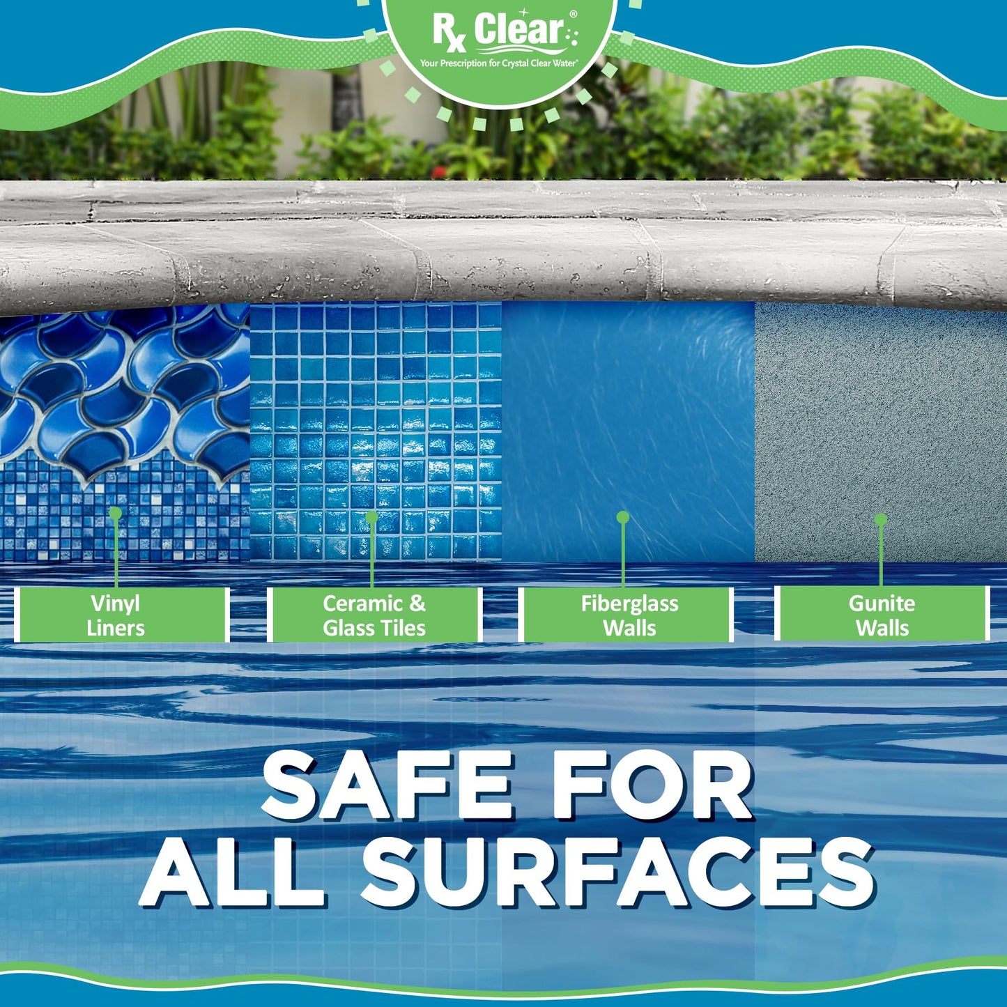 Rx Clear 3" Inch Chlorine Tabs | 5 Pounds | Individual Stabilized Chlorinating Tablets for Sanitizing Swimming Pools | Long Lasting, Slow Dissolving, and UV Protected