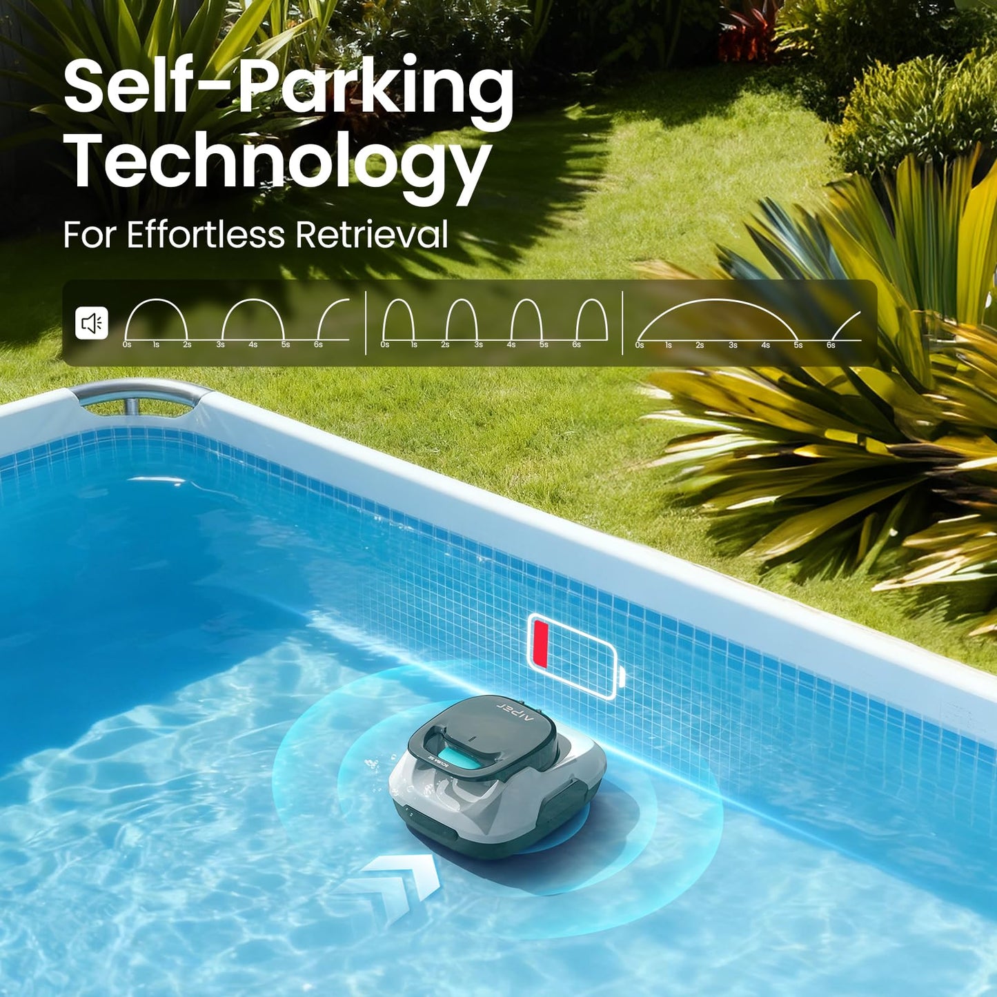AIPER 2025 Scuba SE Cordless Pool Cleaner with 90-Min Runtime, 1665 GPH Strong Suction, Lightweight, Pool Vacuum for Above Ground Flat Pools up to 860 Sq.ft, Milky White & Teal