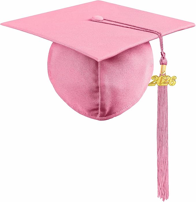Graduation Cap with 2026 Tassel Year Charm Black Graduation Cap for High School & Bachelor