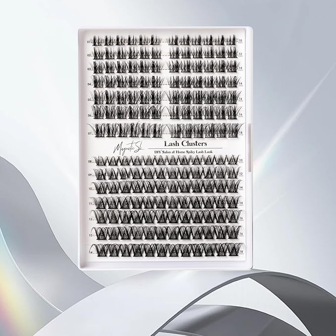 Lash Clusters 168pcs Manga Lash Extension 10-18mm Cluster Eyelash Extensions Natural Band Lash Individual Lashes -M37+M38（Fairy+Natural）