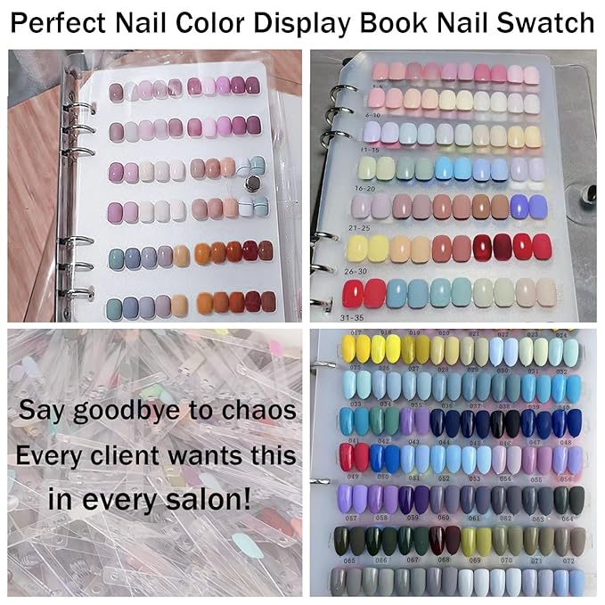 Press On Nail Organizer 10 PCS Clear Empty Press On Nail Storage Press On Nail Packaging for Fake Nail Storage Nail Display Book Nail Salon Press On Nail Supplies Organizer with Nail Tape