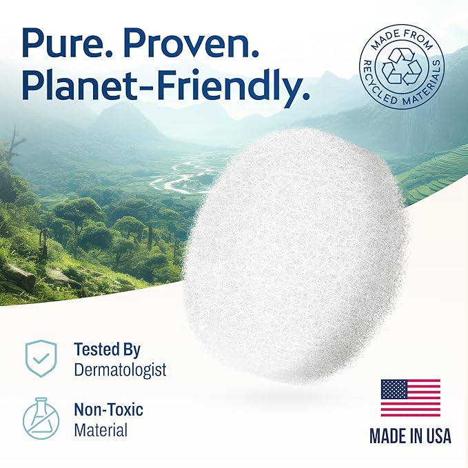 HartFelt Round Face Scrubber for Women | Reusable Facial Sponges for Daily Cleansing | Facial Exfoliating Pads for Removing Dead Skin, Dirt & Makeup | Use with Favorite Cream | Made in USA - 3 Count