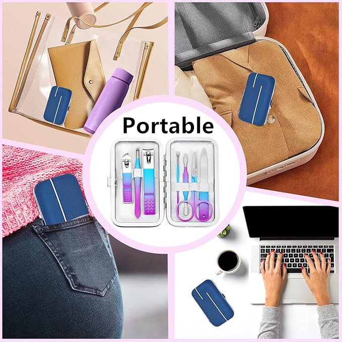Manicure Set Nail Clipper Set Women Men Travel Manicure Kit Nail Clipper Kit Personal Care Tools with Case Fingernail Clippers Manicure Pedicure Tools Grooming Kit Gifts for Women Men Teens Family