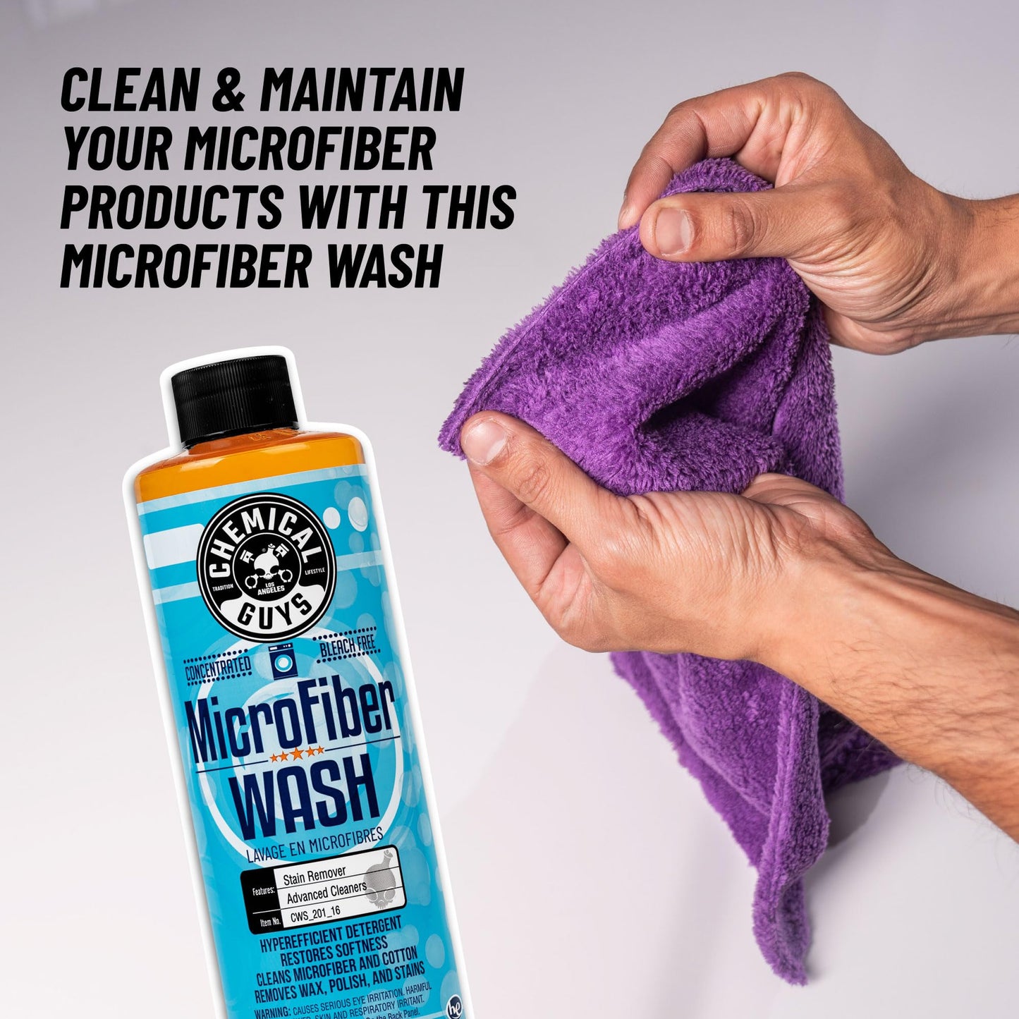 Chemical Guys Microfiber Cleaning Cloth and Car Wash Towel Detergent - Concentrated Cleaner for Towels, Microfiber Cloths, and Pads - Removes Dirt, Wax, Grease, Stains, Orange Scent - 128 oz