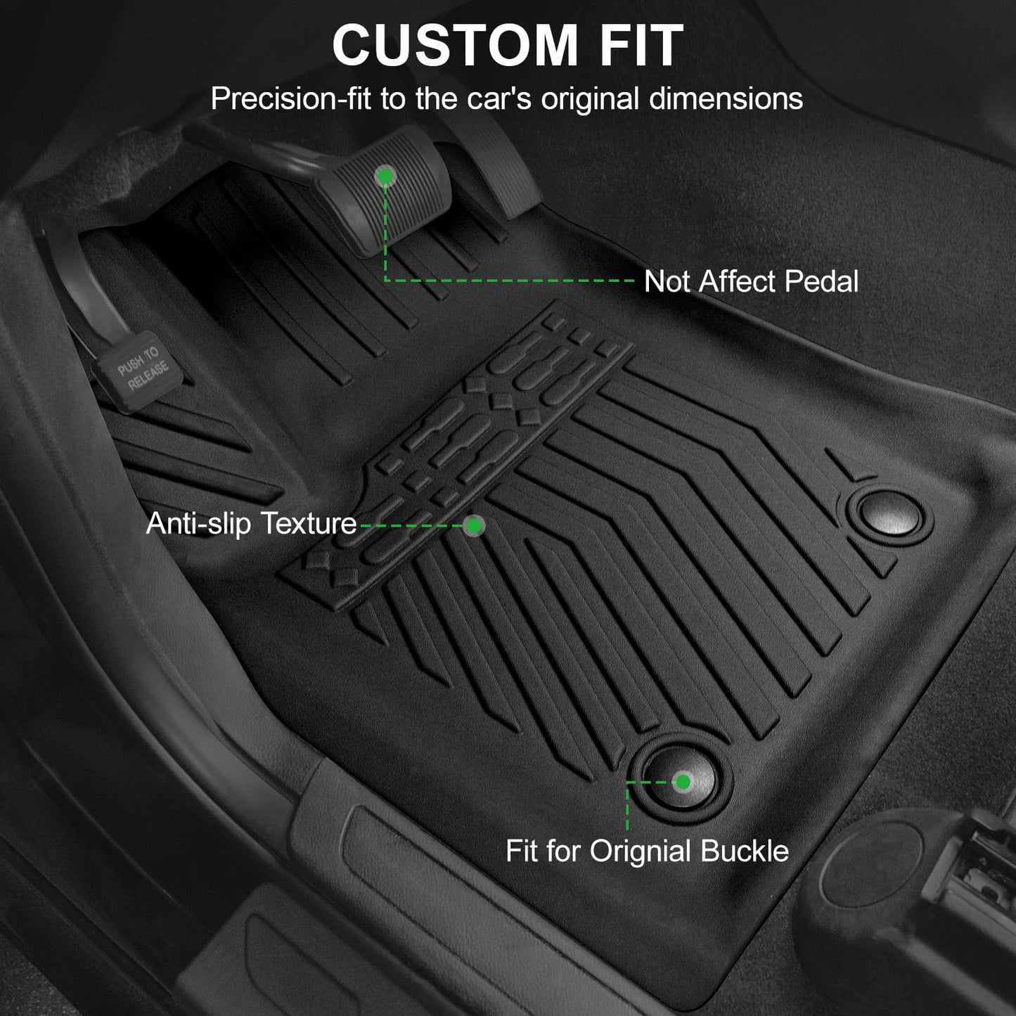 LUMWAY Floor Mats for 2016-2025 2026 Dodge Durango 6-Seater (Only for Bucket Seats), TPE All Weather Durable Floor Liners for Durango Accessories