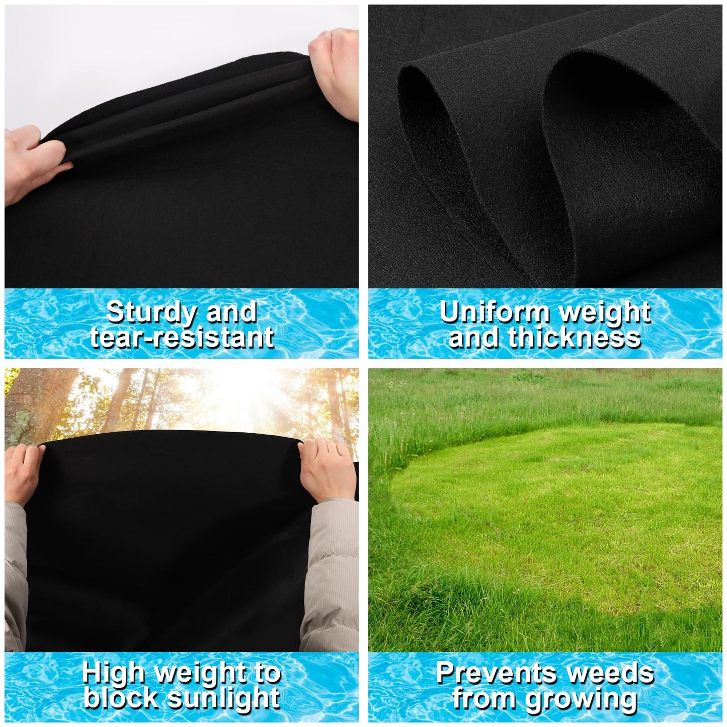 VICAMB 15 x 10ft Rectangular Pool Liner Pad for Above Ground Swimming Pools,220g/㎡ Heavy Duty Pool Ground Mat Under Pool Pad,Pools Bottom Liner Protector to Prevent Puncture and Extend Liner Life
