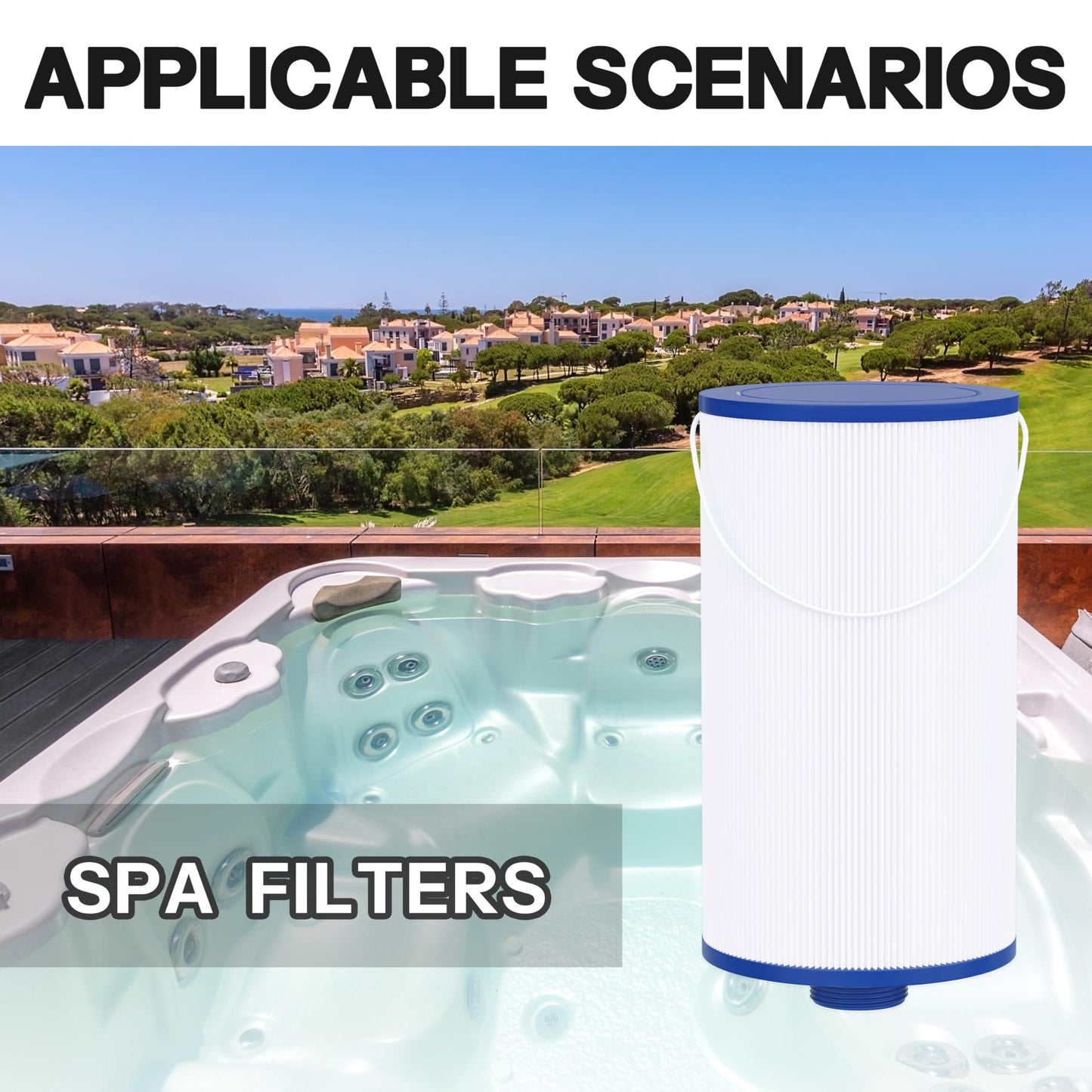Wowreed Spa Filter Compatible with 303279, FC-2402, Free Flow, AquaTerra, Fantasy Hot Tub Filter, 1 1/2" Finer Thread (1 Pack)