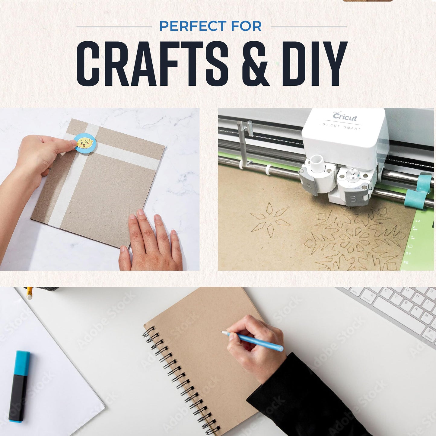 Chipboard Sheets 8.5" x 11" - 100 Sheets of 22-Point Kraft Board for Crafts, DIY Projects, and Packaging - Durable Alternative to Cardboard Sheets and MDF Board