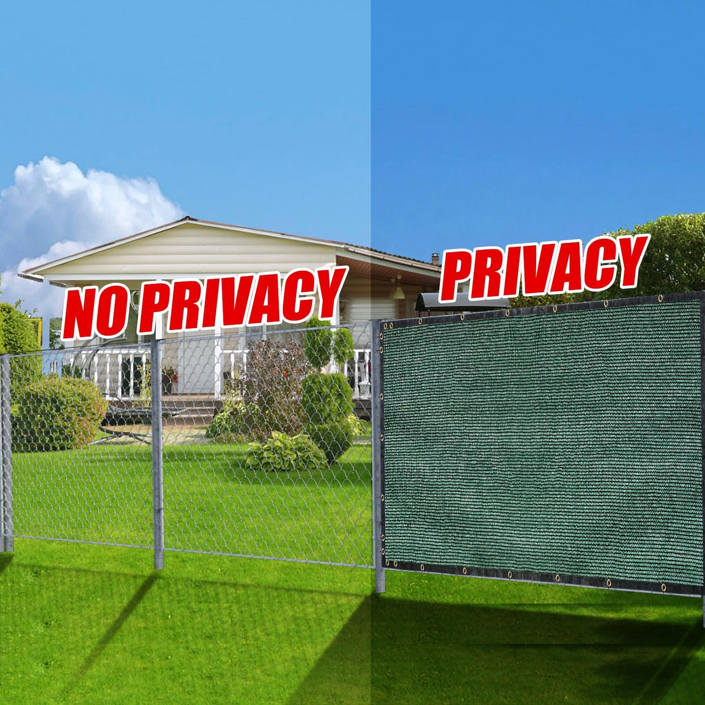 Green 4FT X 50FT Outdoor Privacy Screen Fence & Mesh Shade Net Cover, Ideal for Garden and Backyard - Enhances Privacy for Fencing & Chain Link, Perfect for Patio Privacy Wall, Slats，Freestanding