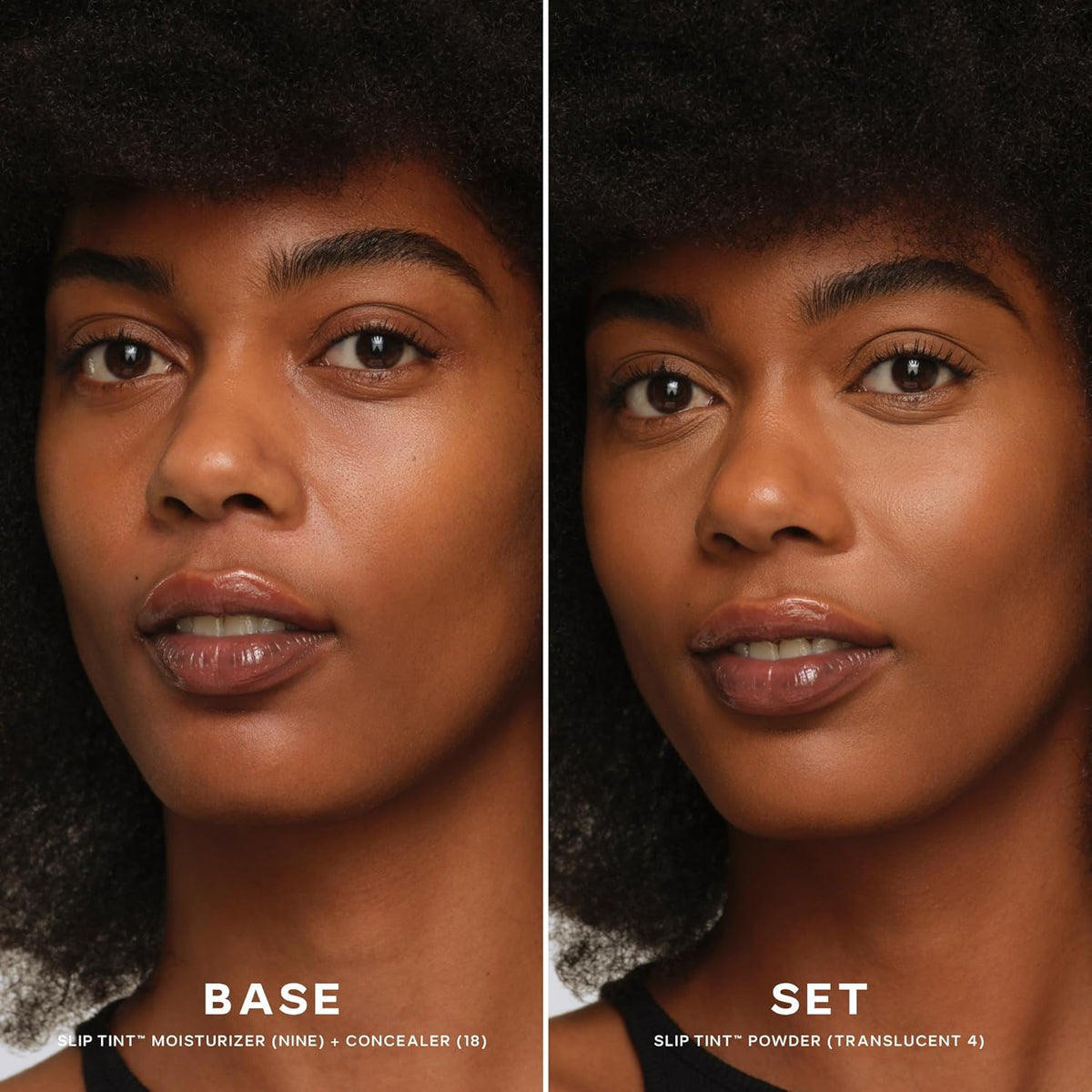 Saie Slip Tint Baked Setting Powder - Translucent Powder for Face Makeup with a Natural-Radiant Finish - Blurs, Brightens & Smooths Complexion - Translucent 4 - Tan to Deep (0.24 oz)
