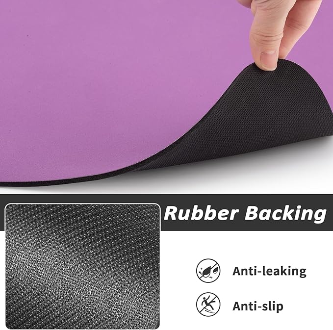 Dog Food Mat - Absorbent Cat Mat for Food and Water, No Stains Pet Feeding Bowl Mat, Easy to Clean Pet Placemats, Quick Dry Dog Water Dispenser Mat for Messy Drinkers | Paw Purple 24"x36"