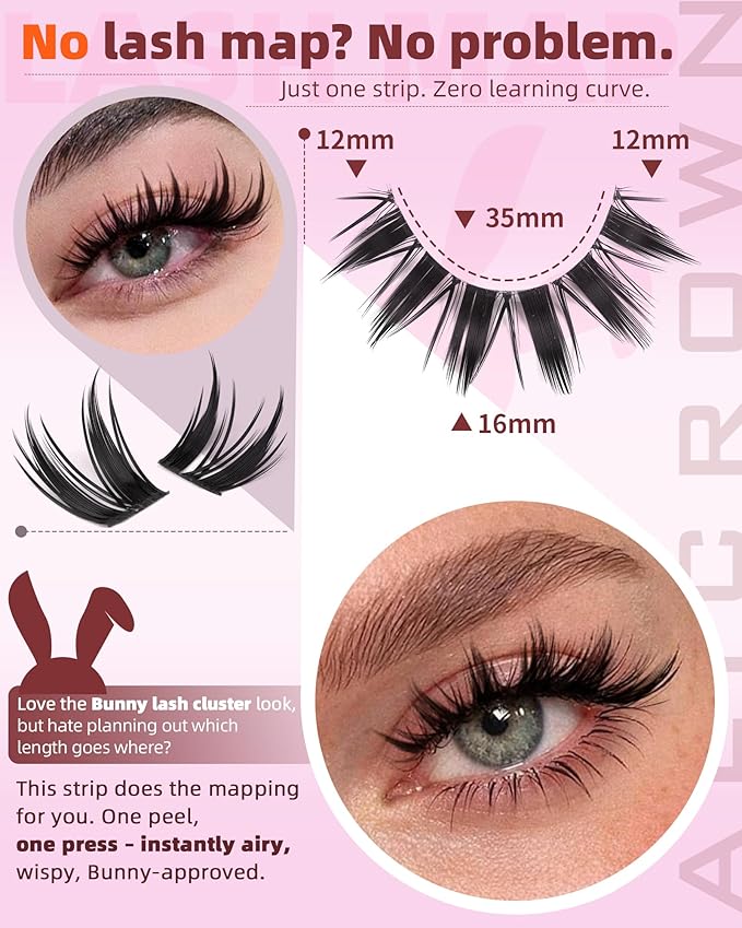 Manga Lashes Strip Eyelashes Natural Anime Fake Eyelashes Wispy Doll Eye Lashes 9 Pairs Spiky Cosplay Dark False Eyelashes with Clear Bands Manhua Lashes
