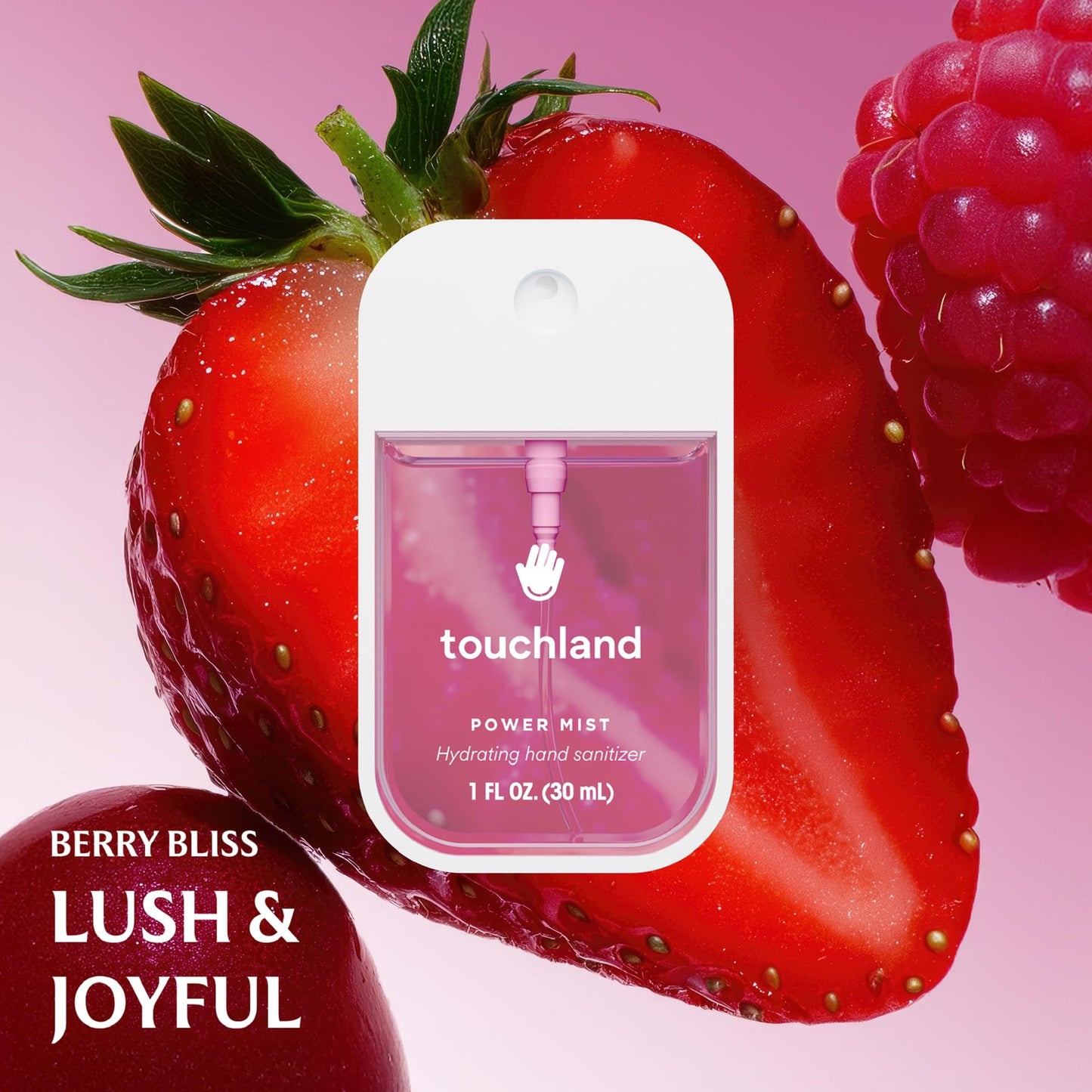 Touchland Power Mist Hydrating Hand Sanitizer Spray, JUICY Trio Set (Watermelon, Peach, Berry), 1 FL. OZ. Travel Size (Set of 3)