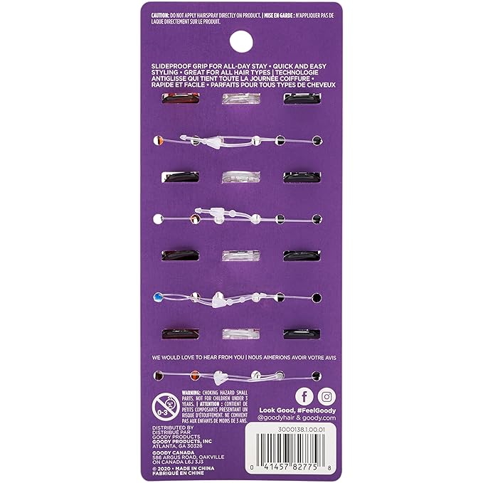 Goody Small Basic Half-Claw Hair Clips, 12-Count – 3-Prong Claw Clips for All Hair Types, Neutral Colors (Black, Tortoise, Clear), SlideProof Grip for All-Day Hold
