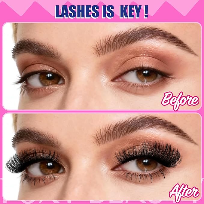 Lash Clusters Kit Lashes Fluffy Lash clusters Thick Lash Extension Kit D Curl DIY False Eyelashes with Bond and Remover 60D 120D