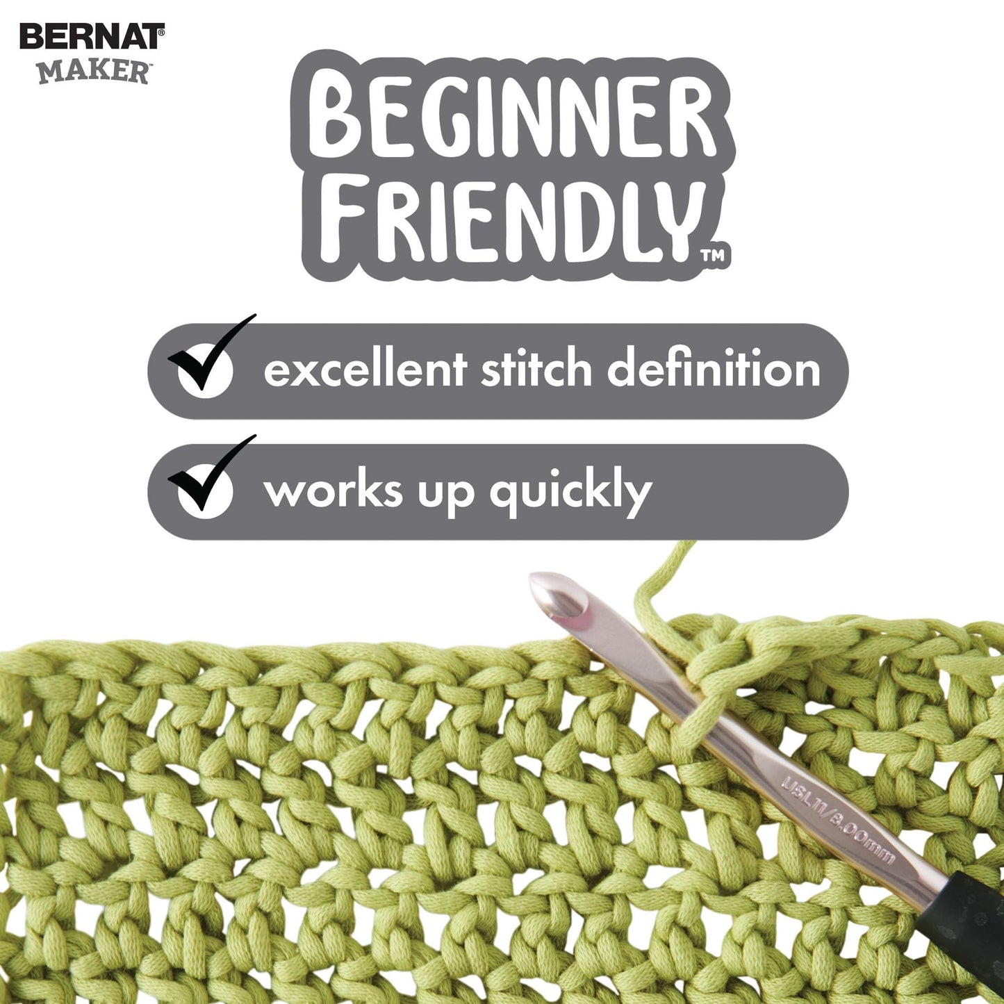 Bernat Maker Navy Yarn - 2 Pack of 250g/8.8oz - 72% Cotton 28% Nylon - #5 Bulky - 290m/317Yards - for Knitting, Crochet and Amigurumi