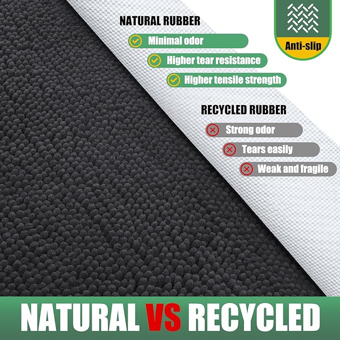 IM HOME Chenille Absorbent Outdoor Doormat 36" x 24", Washable Muddy Door Mats for Dog Non Slip Indoor Doormat Dog Mat for Muddy Paw Front Inside Doormats for Entryway Dark Gray