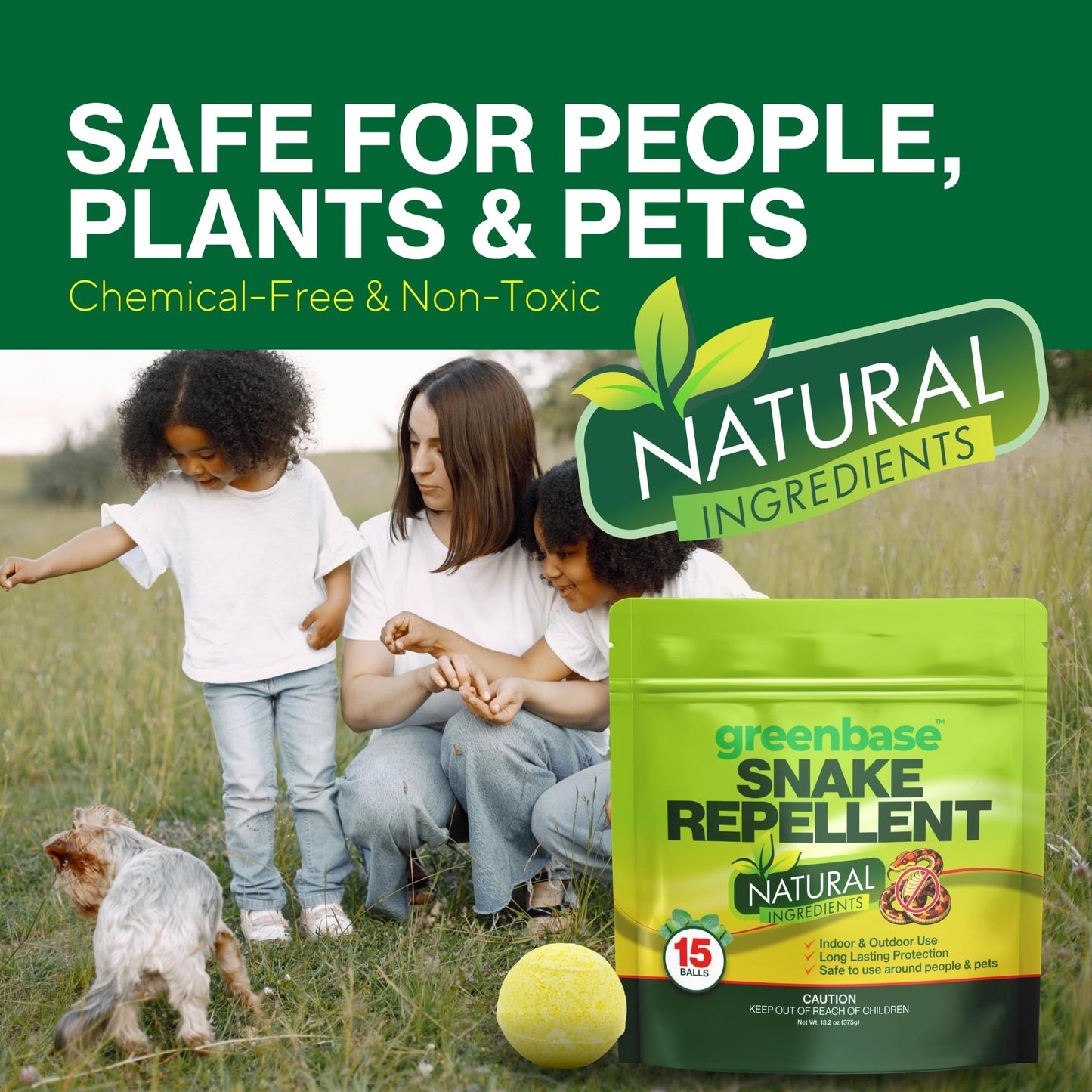 Natural Snake Repellent Balls 15 Pack – Travel, Indoor & Outdoor Snake Deterrent for Yard, Garden, Garage, Camping, RVs, Sheds & Basements | Long-Lasting Protection, Safe for Pets & Plants