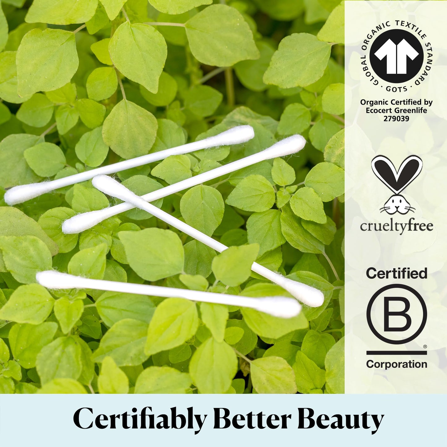 Sky Organics - Organic Cotton Swabs with Ultra Soft Tips - Strong & Durable - Hypoallergenic - Chlorine Free - Sustainable - Natural, Vegan & Cruelty Free - 1500 Count (Pack of 4)
