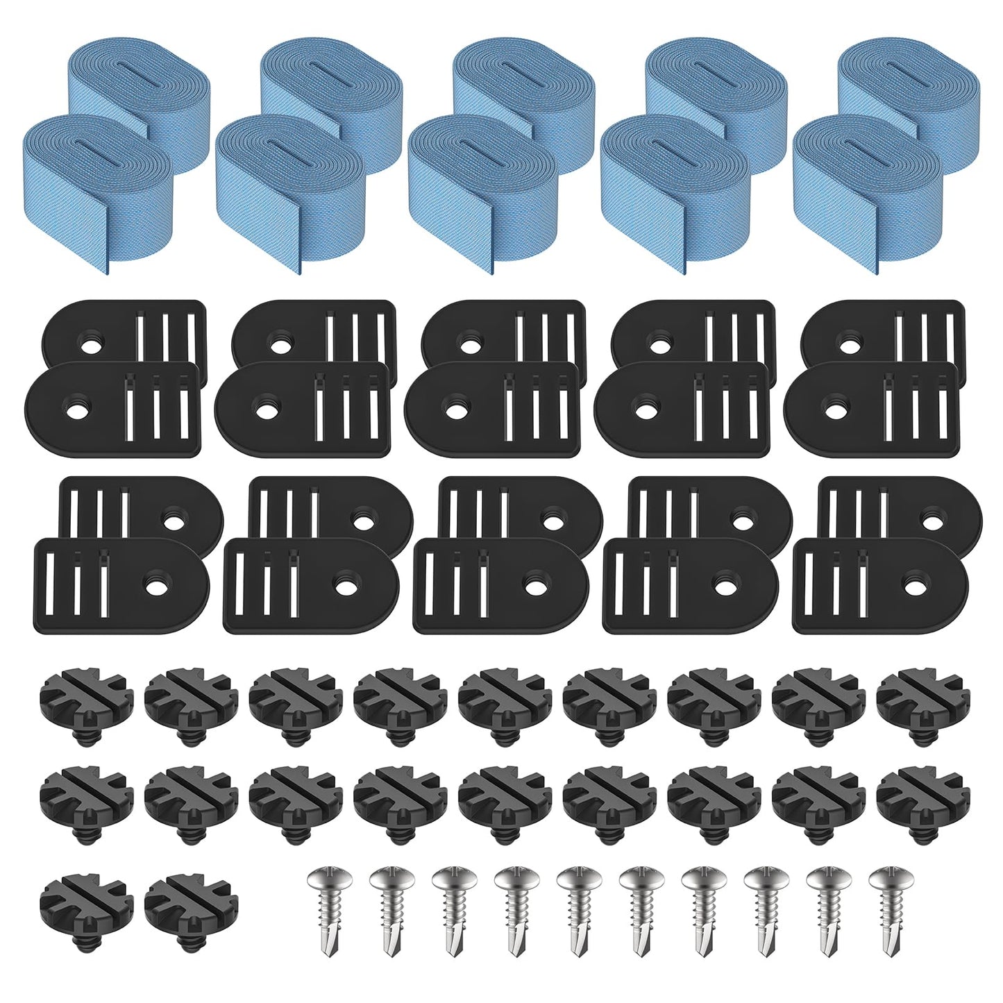 ANTOBLE Tube and Solar Cover Fastening Kit, Extended Pool Solar Cover Straps Clips Reel Attachment Kit Compatible with Feherguard Inground and Aboveground Pool Roller