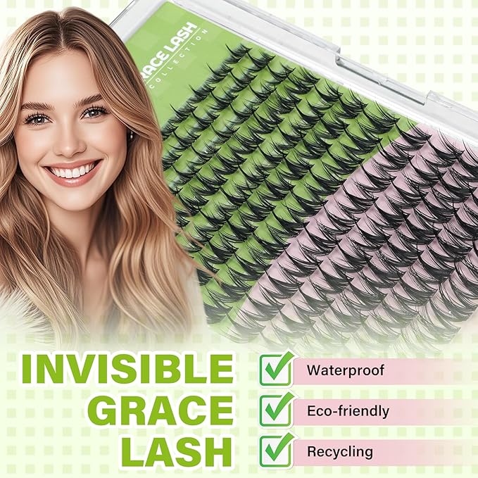 KEYYOU Fairy Chispa Lash Clusters Eyelash Extension D Curl 120Pcs Eyelash Extension Wispy Natural Invisible Band Lash with Waterproof DIY Lash at Home(Fairy Chispa-D-8-18MIX)