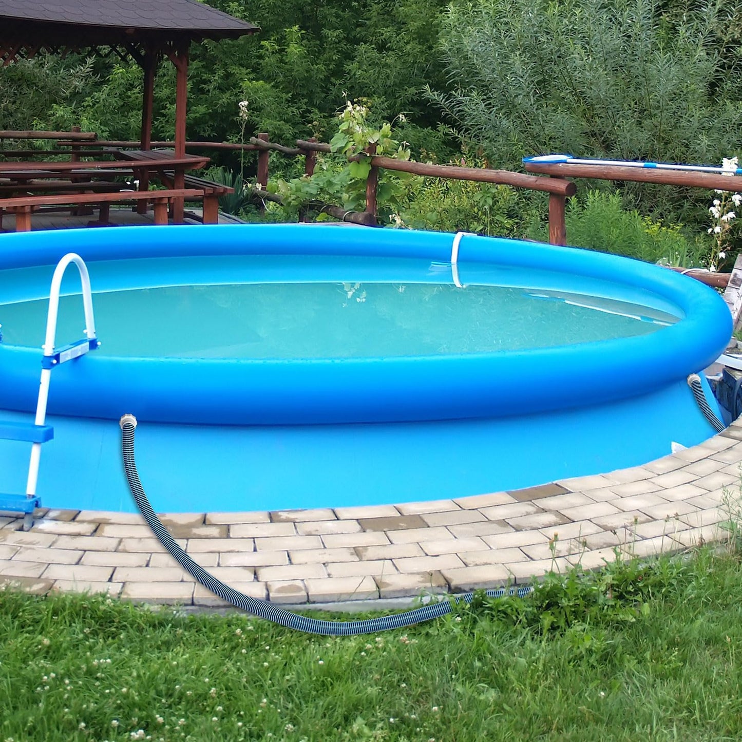Conderyang 15ft 1 1/2" Pool Hose for Above Ground Pools 15ft Long Pool Pump Replacement Filter Hoses 1.5" EVA Swimming Pool Filter Hose for Filters Pumps, Saltwater Systems and Sand Filters (Blue)